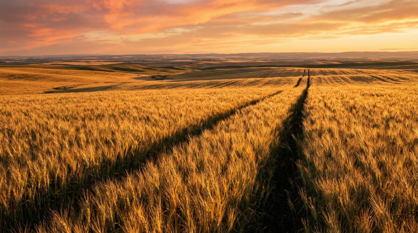 Broadacre field at golden hour